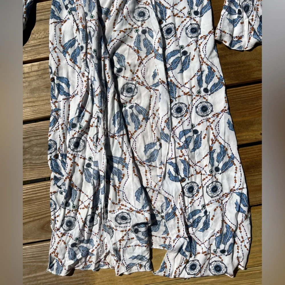Summer/spring/fall lightweight white cardigan kimono